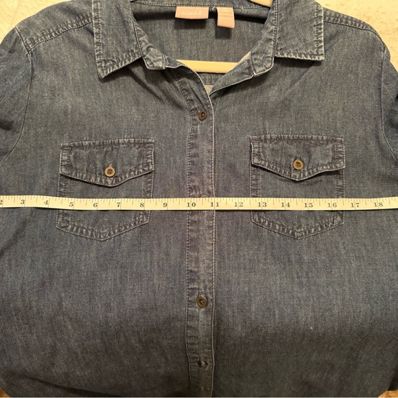 Chico’s Denim Shirt Dress, Size 2 - Picture 6 of 6